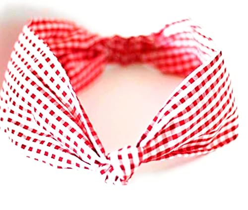 Pin-up & French Style Red Vichy Retro Bow Headband