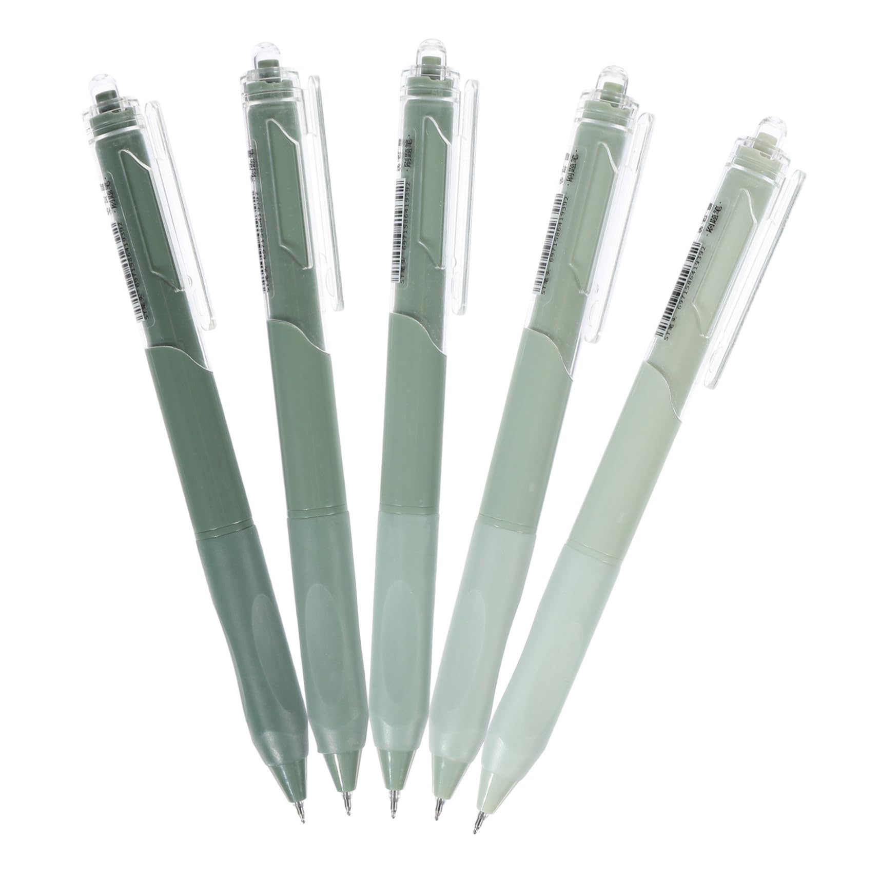 VILLCASE 5 Series Pluma De Gel Bolígrafos De Tinta De Gel De Bien Liso Bolígrafos Negros Bolígrafos De Tinta Para Escribir Pluma De Examen Verde El Plastico 5 Piezas X 5