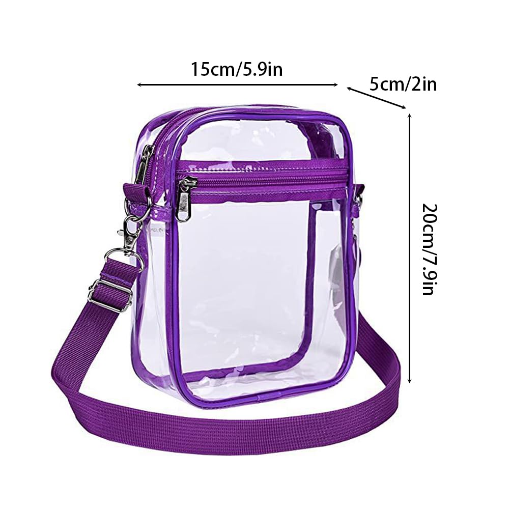 DONGKER Przezroczysta torba crossbody, kosmetyczna torba z PCW z regulowanym paskiem na koncert do codziennej pracy w podróży do sportu