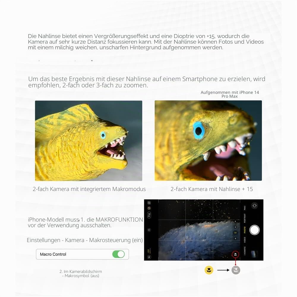 DIVEVOLK Makro Vorsatzlinse - Diopter +15
