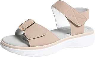 Sportsandaler med bred passform för kvinnor – damsandaler med fotvalvstöd nya sommarfästande platta skor justerbart spänne promenadsandal supermjuk halkfri vandring sandal kudde vardagsskor