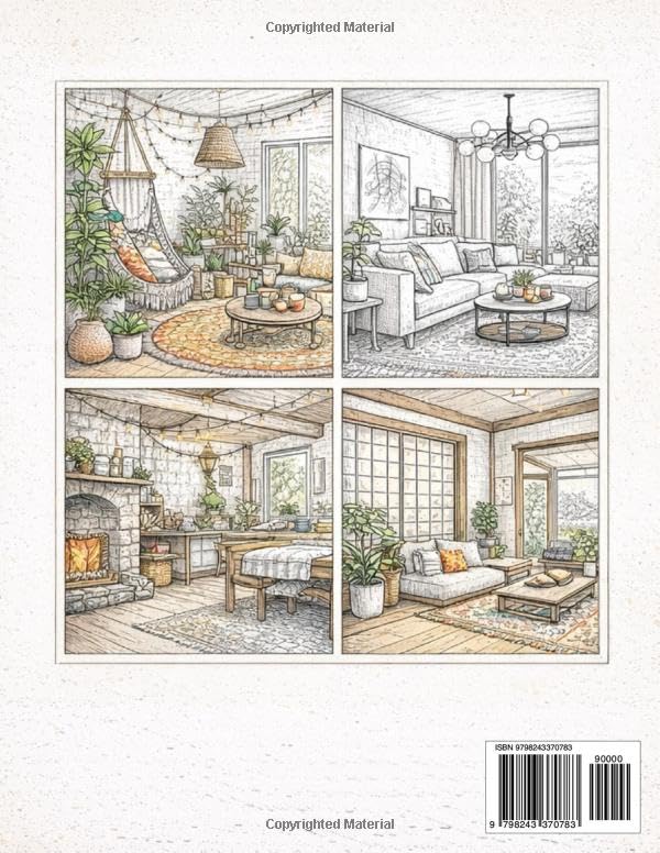 Sweet Home Interiors Coloring Book for Adults: Relaxing Interior Design Coloring Pages in Multiple Styles|Coloring Book for Adults|Beautiful Interior ... (Home & Travel: Architecture & Design) image 3