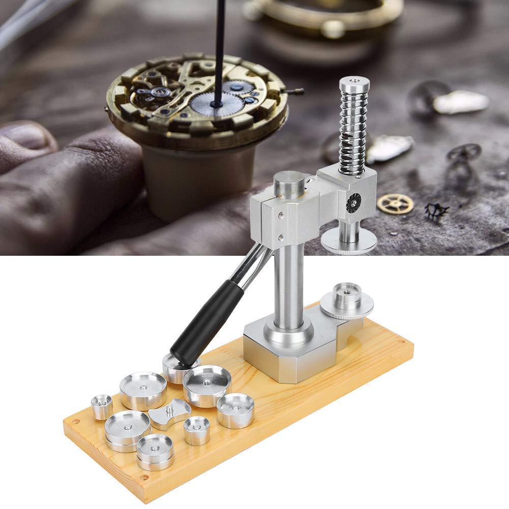 Juego de prensa de reloj, prensa de reloj profesional, cierre de relojero, batería de reloj, reemplazo de cubierta trasera, herramienta de reparación de prensatelas, juegos de herramientas manuales