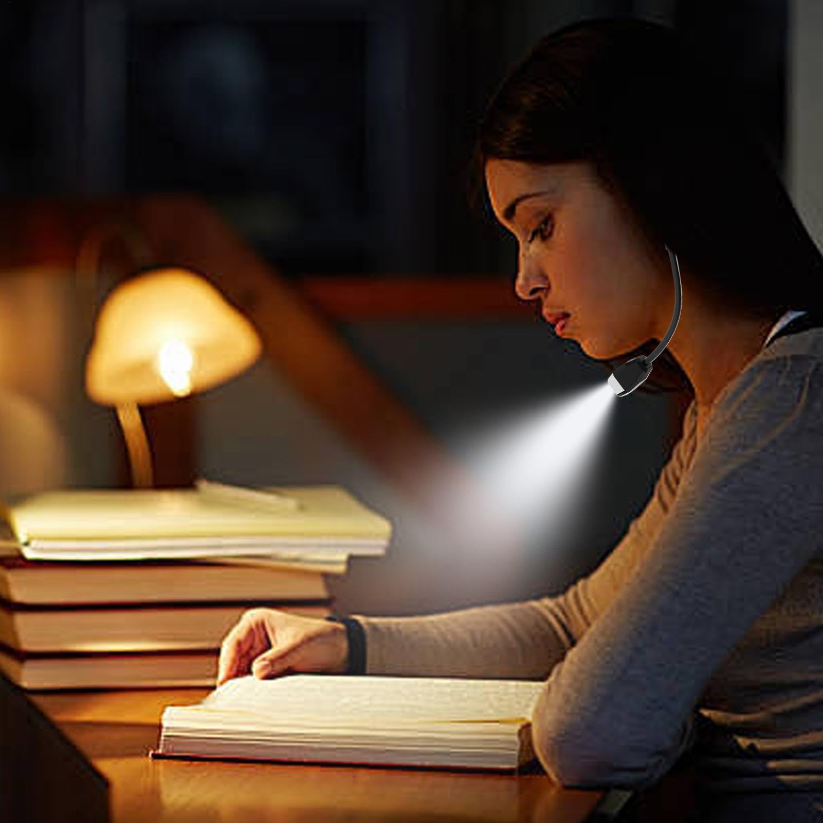 Générique Ear Wearing Reading Light, Ricaricabile Led Folding Ear Light, Regolabile Lightweight for Home, Travel, Camping