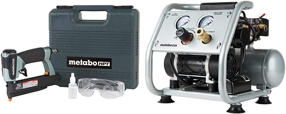 Metabo HPT NP35A Pin Nailer with Air Compressor