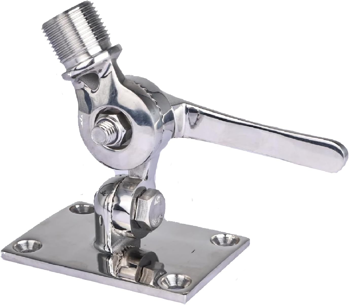 NovelBee Marine VHF Antenna Mount,316 Stainless Steel Antenna Adjustable Base Bracket Holder for Boats