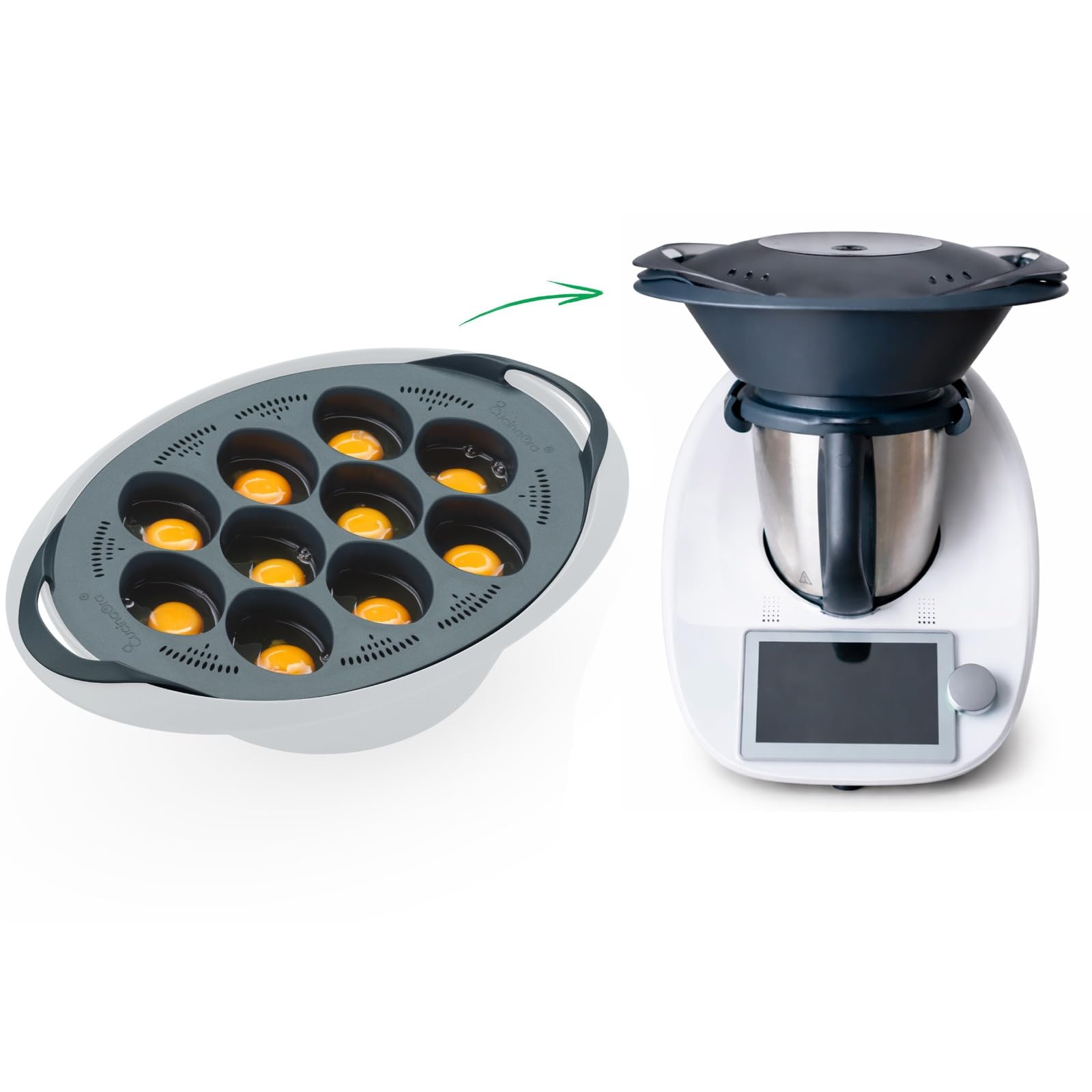 steamEGGS MAX compatibile con Bimby TM6/TM5/TM31 – Inserto cuociuova per preparare fino a 10 uova in camicia