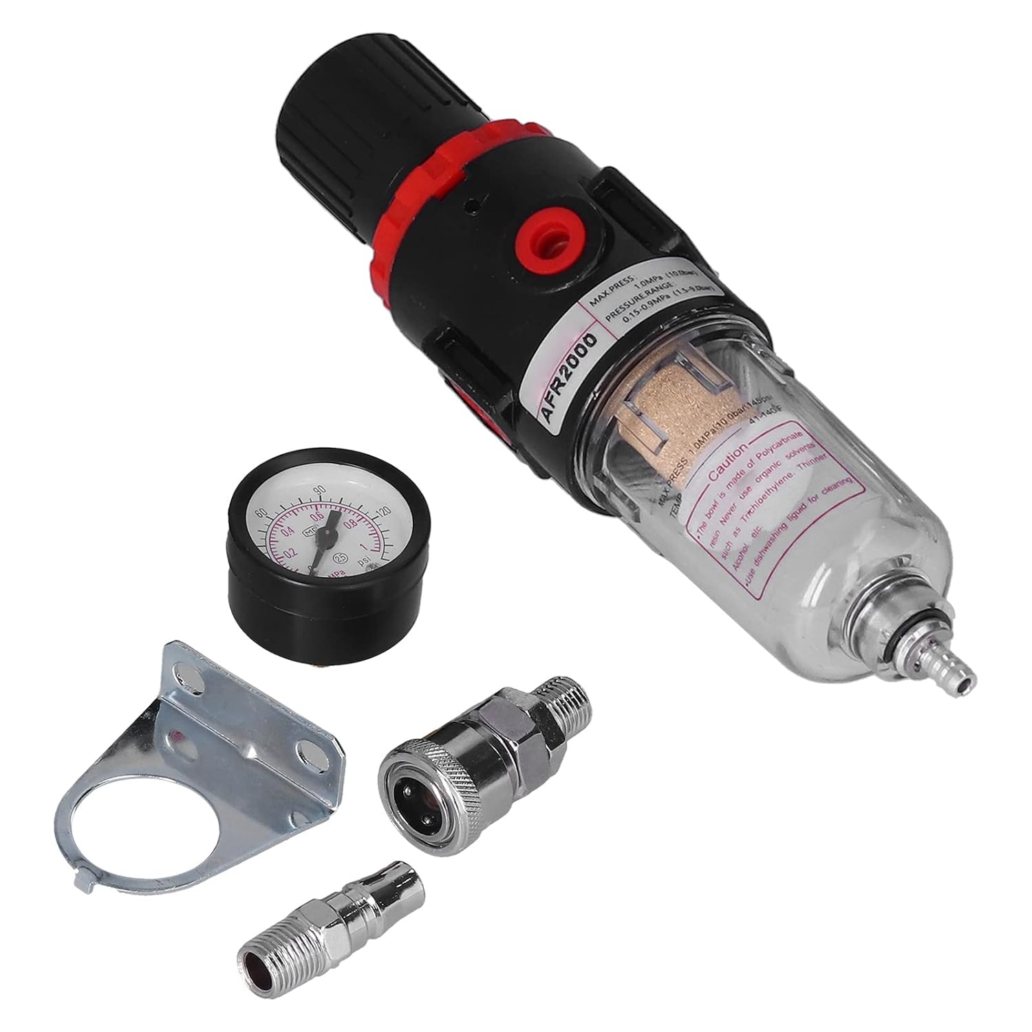 Duokon 1 4in Sprężarka Powietrza Filtr Wilgoci Separator Oleju Wodnego Regulator z Manometrem Modułowa Konstrukcja ze Stopu Aluminium do Układów Pneumatycznych