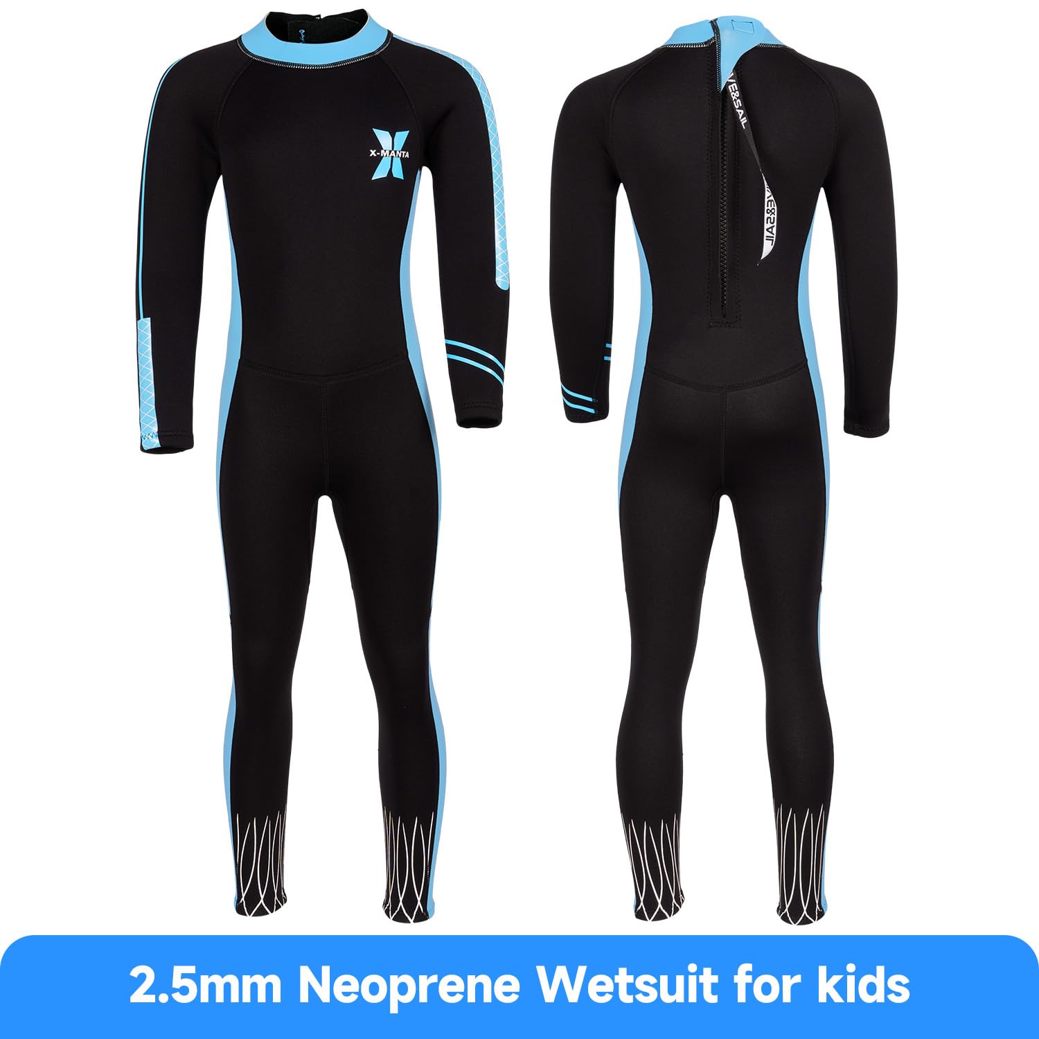 Traje de neopreno para niños y niñas, niños pequeños, manga larga, 2,5 mm, traje de baño térmico de neopreno, trajes húmedos completos en agua fría para natación, surf, buceo