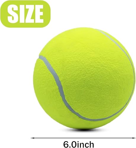 Miniatura 2 de Magicorange Pelota de tenis gigante de gran tamaño de 9.5 pulgadas para perros, pelota de tenis grande para mascotas, juguete masticable para