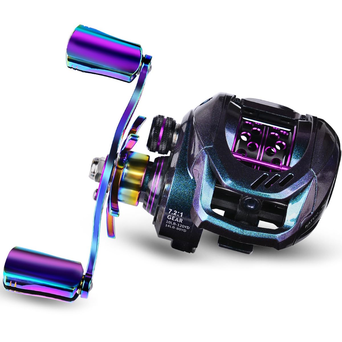 Amazon | ベイトリール 投餌リール、軽量な紫色投餌漁獲リール、ガラス