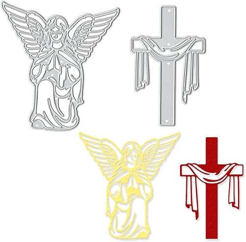 Hying Troqueles de corte de religión de Navidad para hacer tarjetas, troqueles cruzados, diosa, diosa, ángel, marco, troquelado, plantilla para
