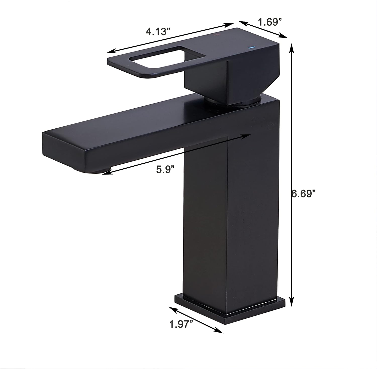 Hotis Home Single Hole Bathroom Faucet, Matte Black Single Handle Bathroom Sink Faucet, Small Bathroom Faucets for Sink 1 Hole, Vanity Faucet with Supply Hose and Pop Up Drain