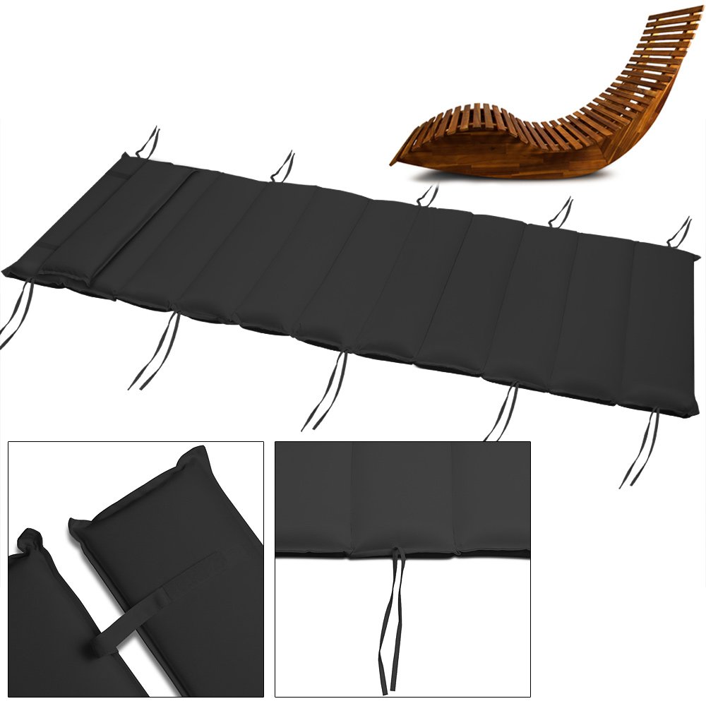 Casaria® Set Lettino Prendisole in Legno con Cuscino 195x60cm Portata 160 kg Certificato FSC® Lettini da Giardino Sdraio Pieghevole Ergonomica