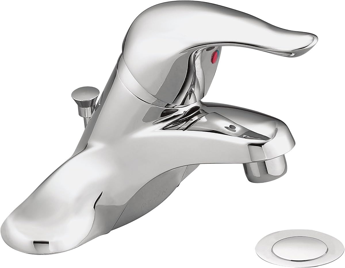 Moen L4625 Chateau - Grifo monomando para baño de arco bajo, cromado