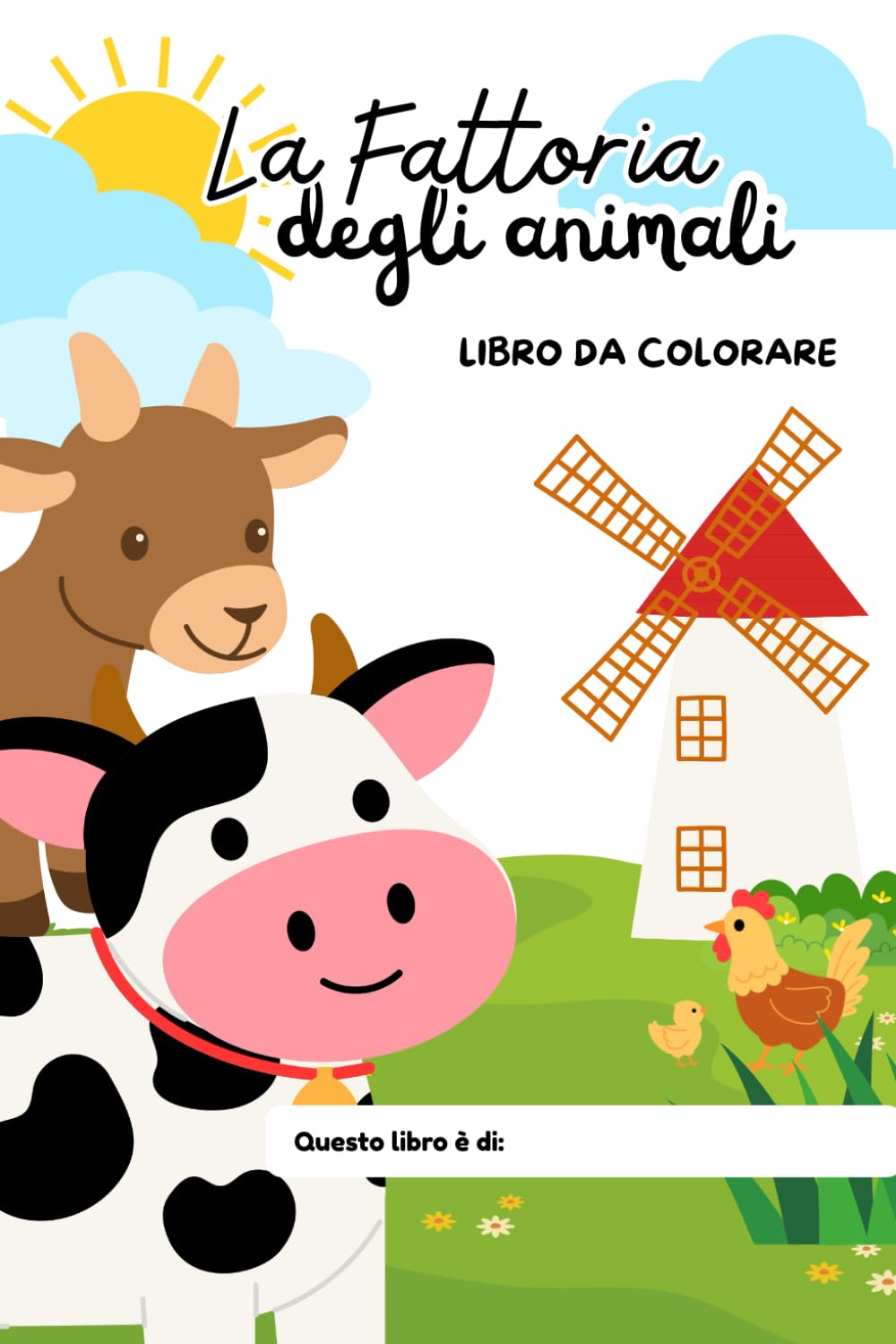 Gli animali della fattoria: libro da colorare