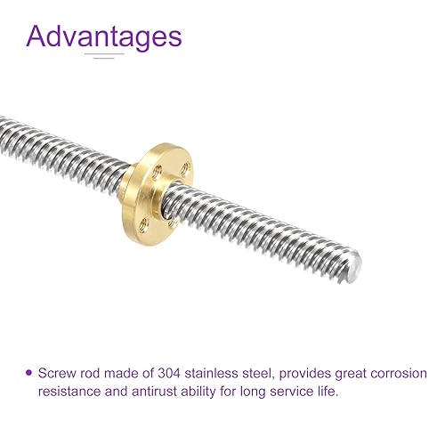 Miniatura 10 de DMiotech 15.748 in completamente rosca varilla T8x2mm tornillo de plomo con tuerca de latón kit para impresora 3D, máquina CNC