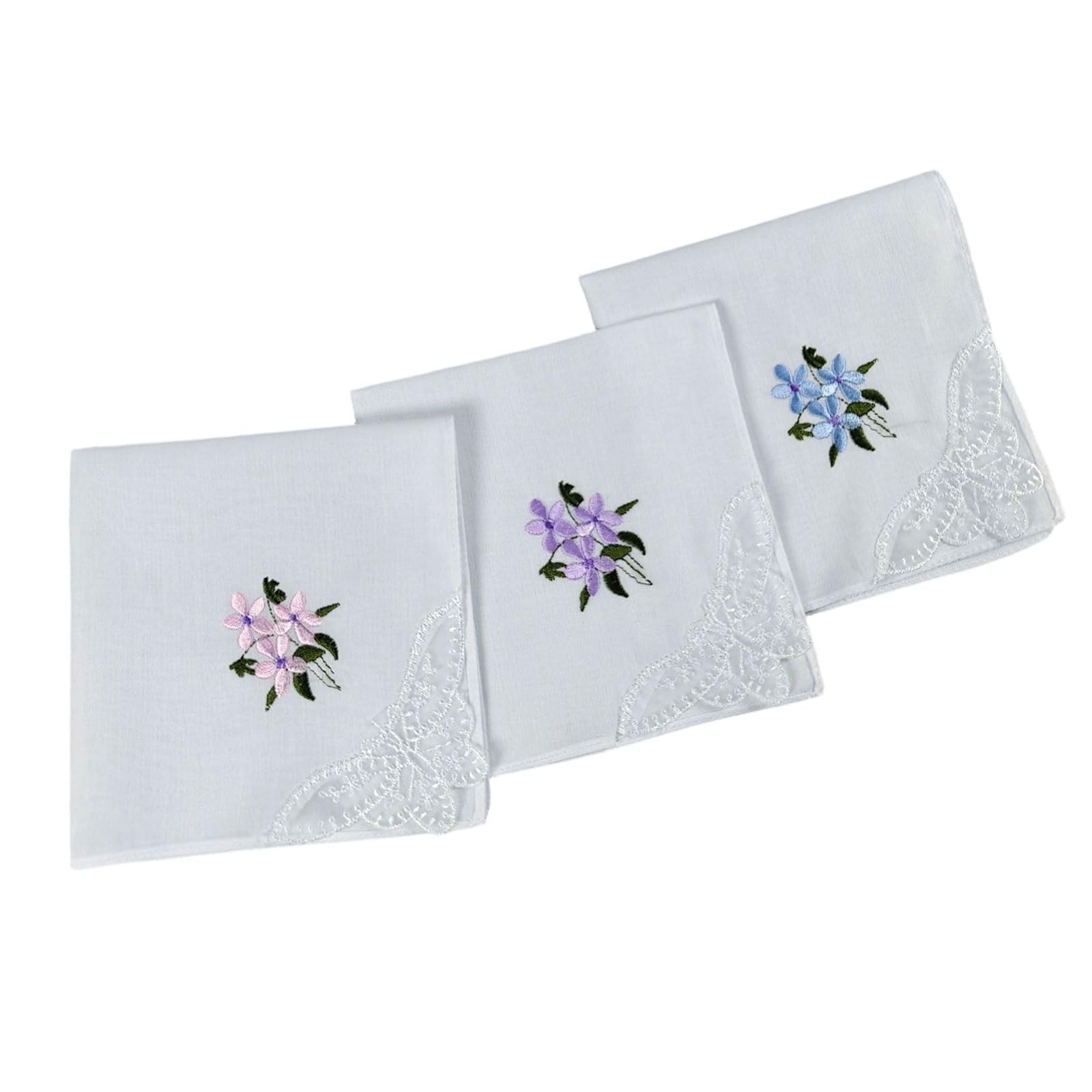 Kaeltsyn Handkerchiefs Featuring Beautiful Embroidery Patterns Soft Sturdy and Portable Embroidered Handkerchief