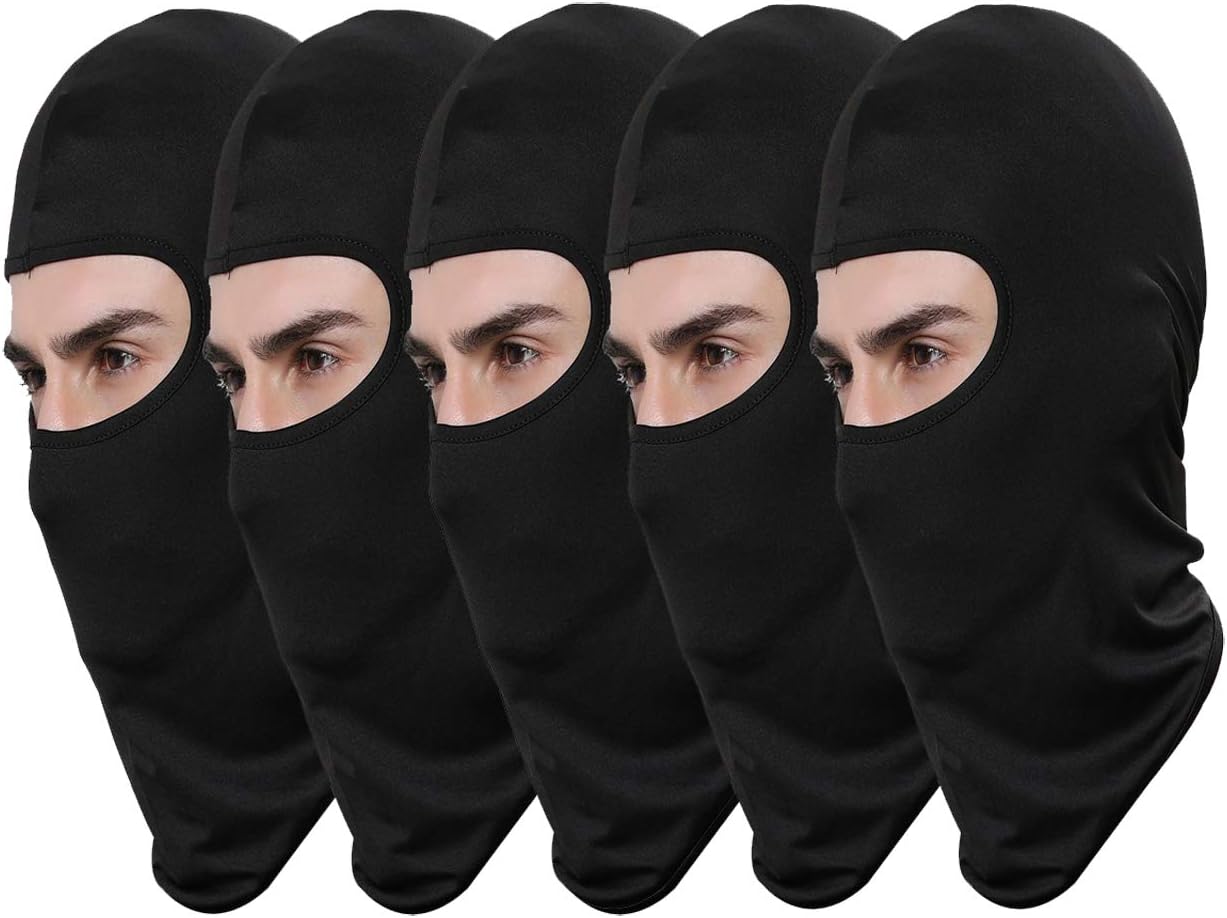 - Pack of 5 Face Mask Men Sun Balaclava Dust Proof for Outdoor Riding Fishing Headgear
