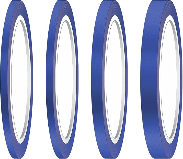 AIEX 4 Rolls Fine Line Tapes, 3mm, 6mm, 12.6mm Wide x 52 Yard Long, Masking Paper Tape Thin Colored Painter Tape for Automotive Car DIY Crafts & Arts Decoration School Office (Blue)
