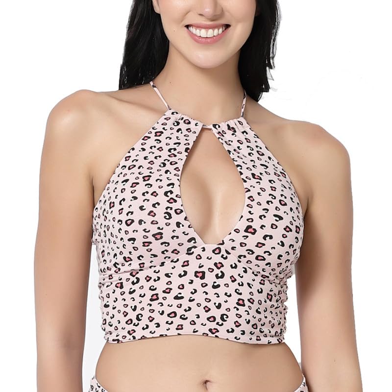 Inner Sense Organic Cotton Bamboo Bra for Women I Bra Halter Neck and Multiway Back Design I Cheeky Print Innerwear for Women with Removable Pads and Tie Closure Inner Sense Organic Cotton Bamboo Bra for Women I Bra Halter Neck and Multiway Back Design I Cheeky Print Innerwear for Women with Removable Pads and Tie Closure