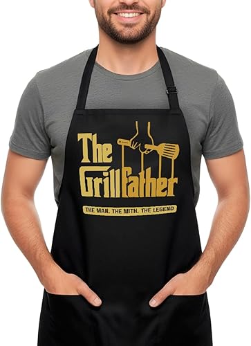 Miniatura 4 de BARTME DESIGN Divertido delantal de cocina  Cocinar barbacoa barbacoa chef bolsa de regalo reutilizable  100% algodón