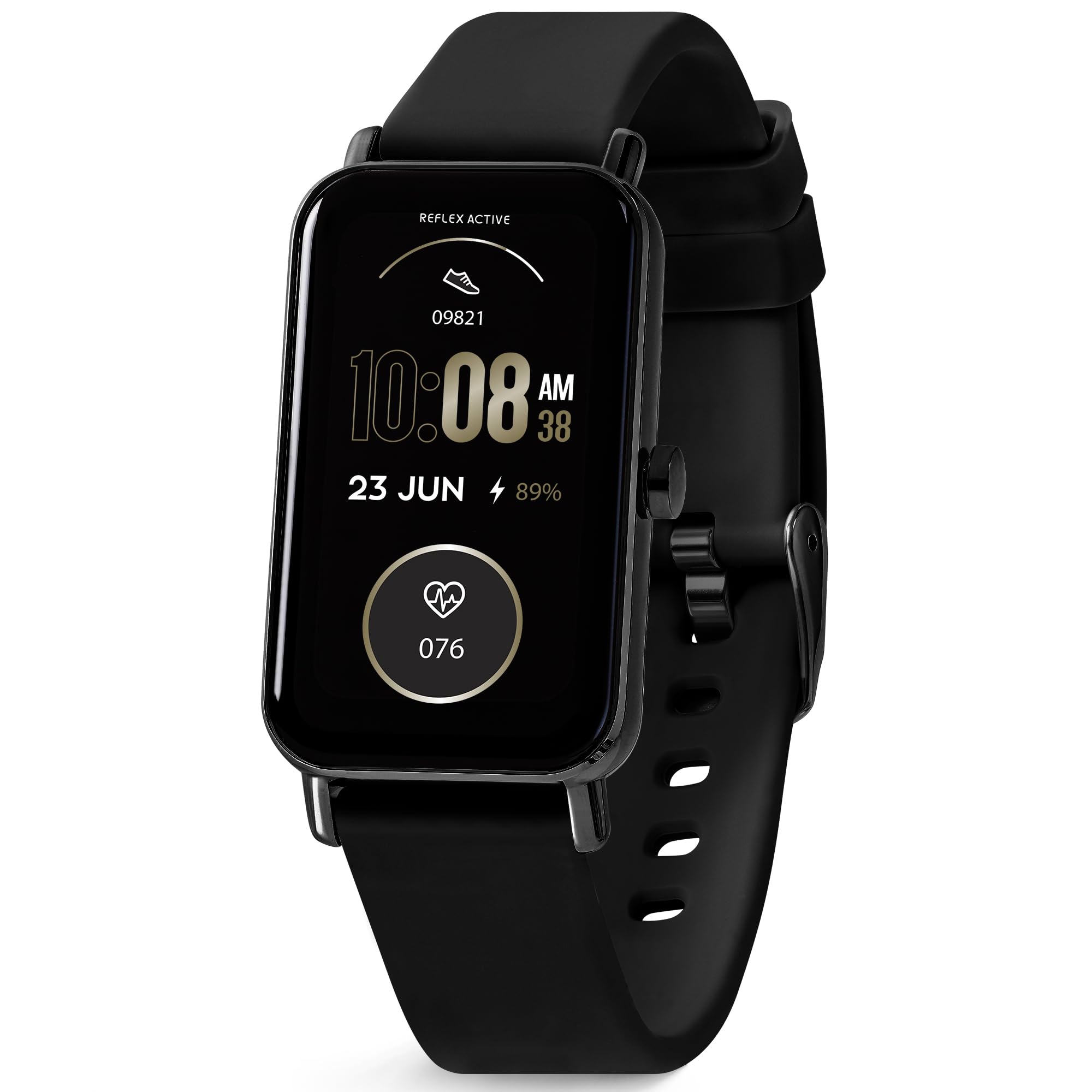 Reflex Active Czarny Nexus Unisex Smart Watch 4,6 cm połączenia, funkcje wellness, połączenie GPS, sterowanie muzyką, tryby sportowe, monitorowanie tętna, poziom tlenu we krwi, sterowanie muzyką