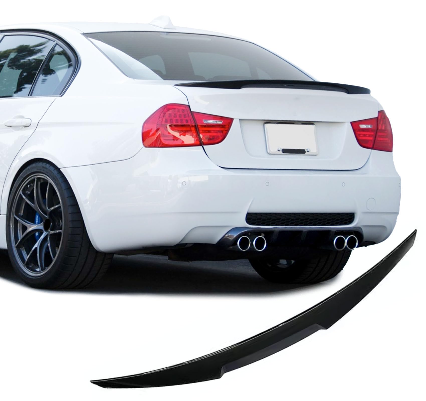 Rear Spoiler Wings for BMW E90 M3 Sedan 2008-2012 & E90 3 Series Sedan Trunk 2006-2011 M4 Style M3 Trunk Spoiler Wing Trunk Tail Rear Trunk Lid,Glossy Black Style Performance