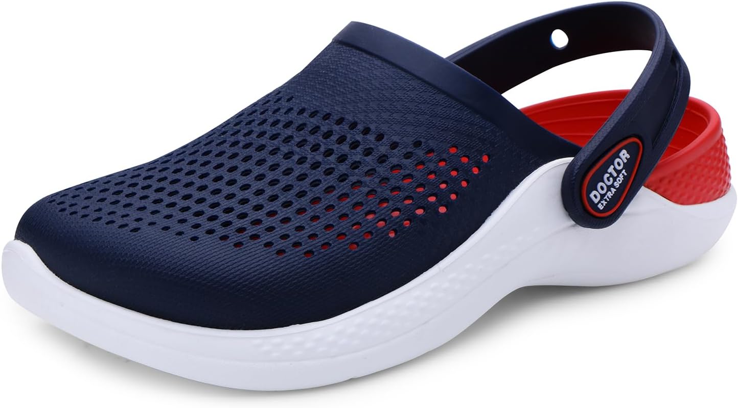 Men's Classic Casual Sports Clogs/Sandals with Adjustable Back Strap for Adult | Comfortable & LightWeight| Stylish & Anti-Skid|Waterproof & Everyday Use Mules for Gents & Boys D-513