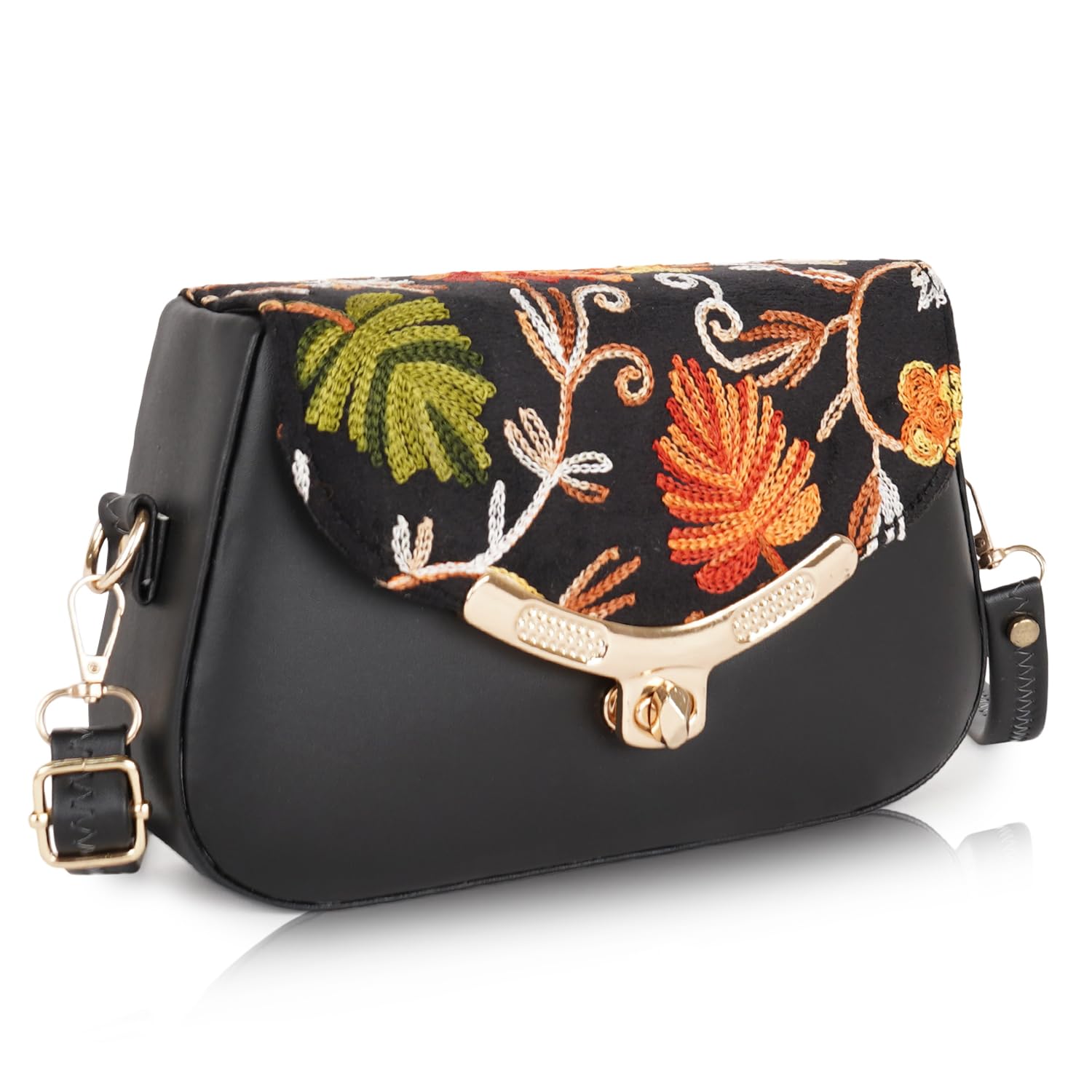 spotic Vegan Leather Gorgeous Embroidery Classy Versatile Crossbody Shoulder Side Women Sling Bag-picture-14