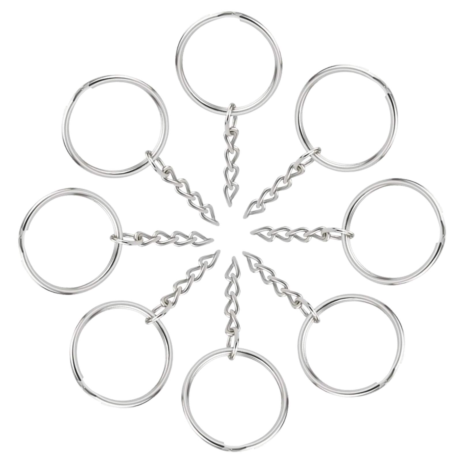 10 Portachiavi In Metallo Con Anelli Aperti - Oro Rosa, 25-30 Mm, Per Artigianato E Chiavi - Foto 2