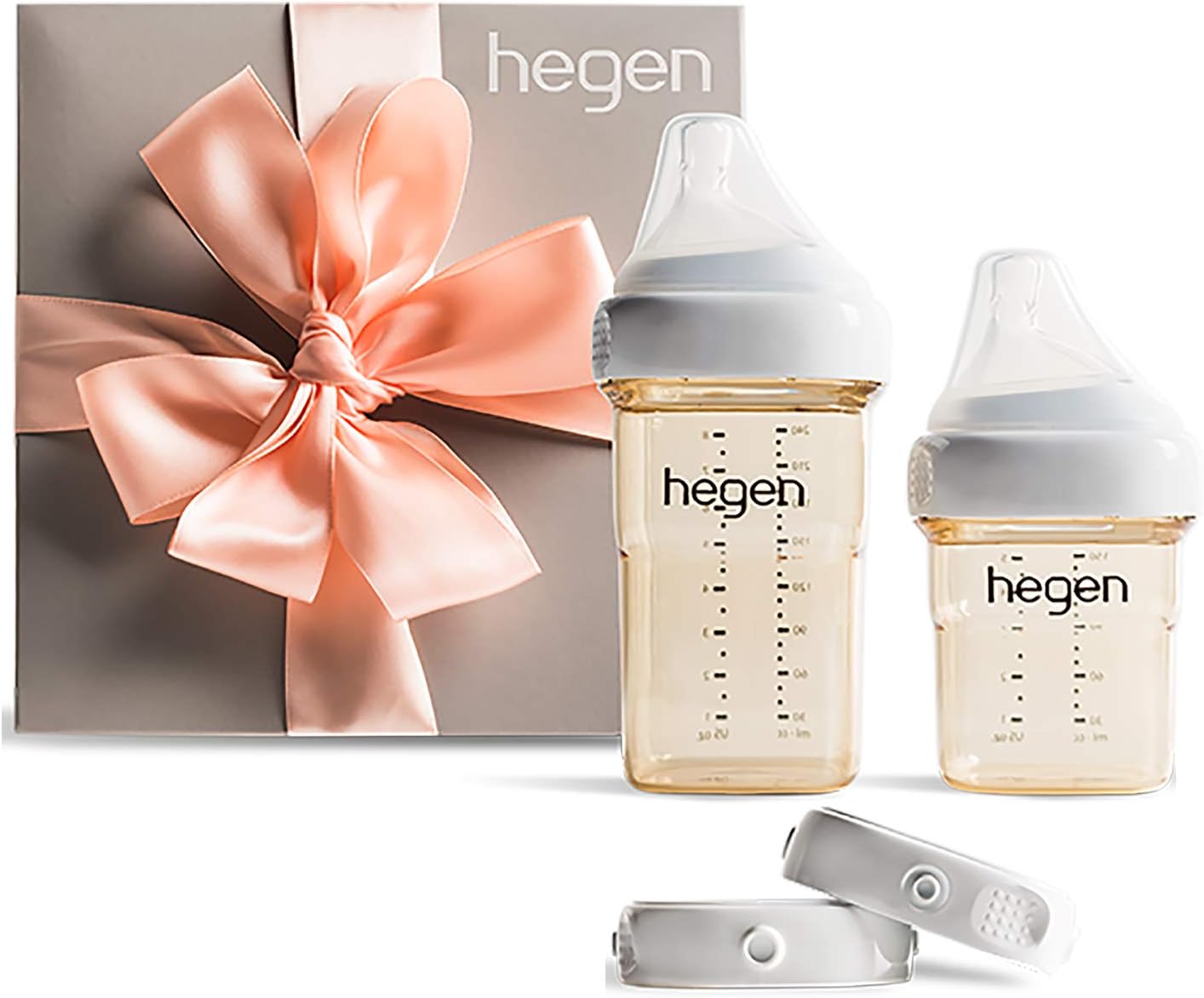 hegen Newborn Baby Bottle Basic Starter Kit- PPSU Bottle for Babies, Medium & Slow Teat- Breast Milk Storage Lids and Secure Seals