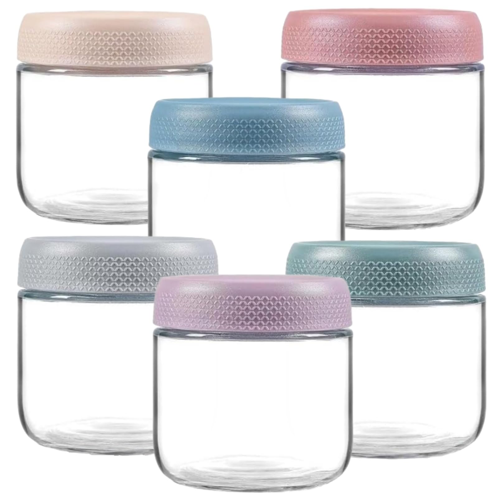 MEETOZ 6-Pack 12 oz Glass Jars,Overnight Oats Containers with Screw Lid,Yogurt Jars, Oatmeal Salad,Reusable Small Mason jars for Food Spice Fruit Sauce Cereal Snacks Storage
