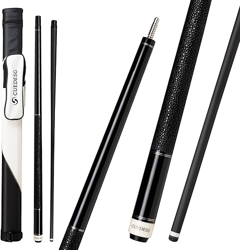 Miniatura 21 de Palo de taco de piscina de fibra de carbono 0.413 in/0.465 in/0.492 in, palo de piscina de baja desviación, palo de taco profesional con estuche