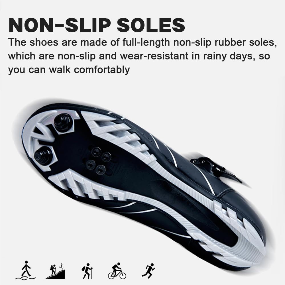 Hixingo Zapatilla de Ciclismo Hombre y Mujer, Zapatos Bicicleta de Carretera Exterior MTB Compatibles con SPD/SPD-SL Lock System, Zapatillas de Ciclismo Unisex Adulto Respirables