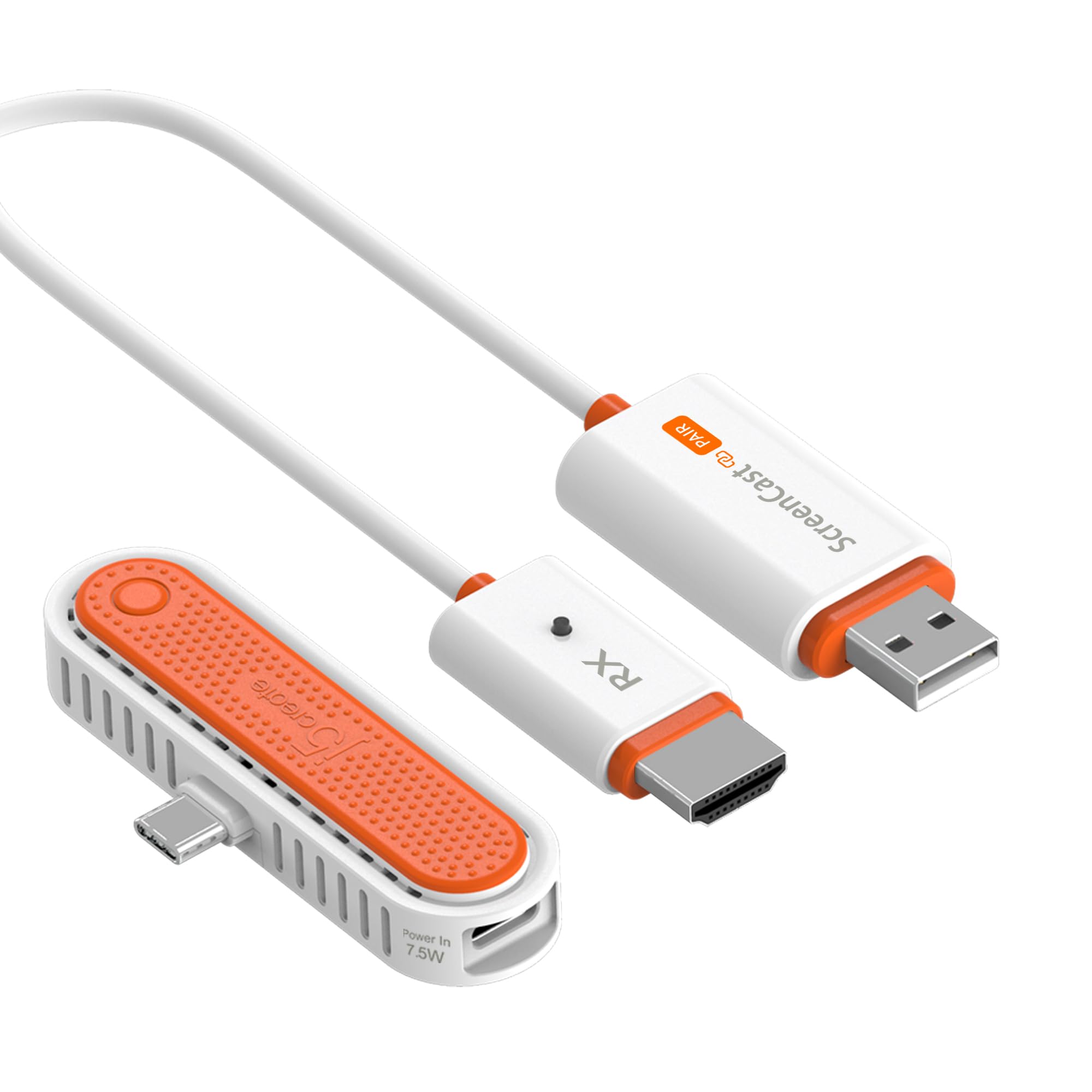 j5create ScreenCast Mini Duo Type-C Wireless HDMI Transmitter and Receiver, Plug&Play 1080p@60Hz Low Latency 5G+2.4G Output for Streaming from Phone/Tablet to TV (JVAW60)