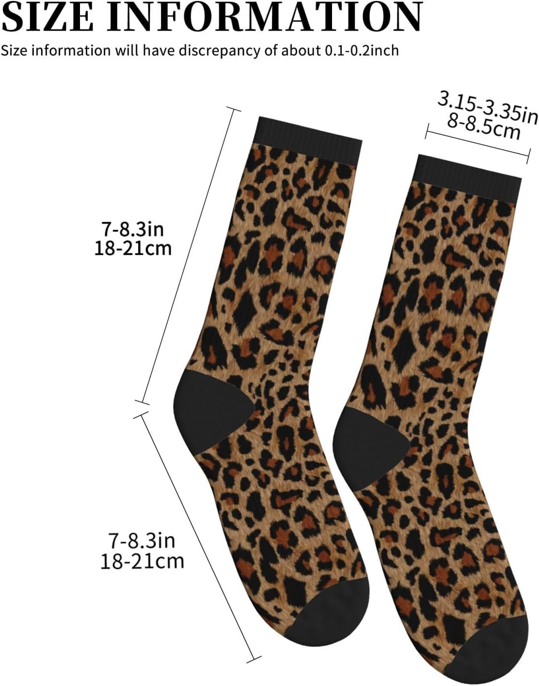 MOLIAN Leopard Print Athletic Crew Socks For Women Men Novelty Sports Socks - Image 3