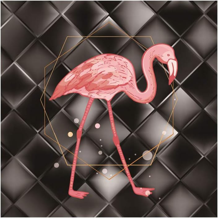 OERJU 72x72inch Pink Flamingo Shower Curtain Geometric Square Diamonds Arranged Modern Abstract Art for Bathroom Decor Waterproof Fabric Polyester Bathtub Grey Shower Curtain Liner with Hooks Durable