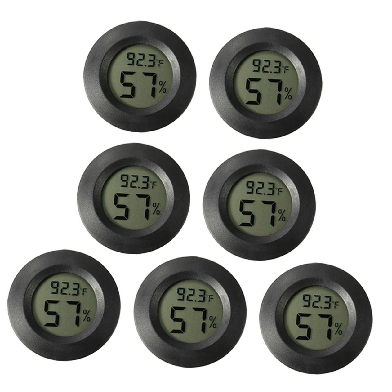 VANZACK 7pcs Digital Thermohygrometer for Reptile Tanks Mini Humidity Gauge Monitor Temperature Compact Home and Travel