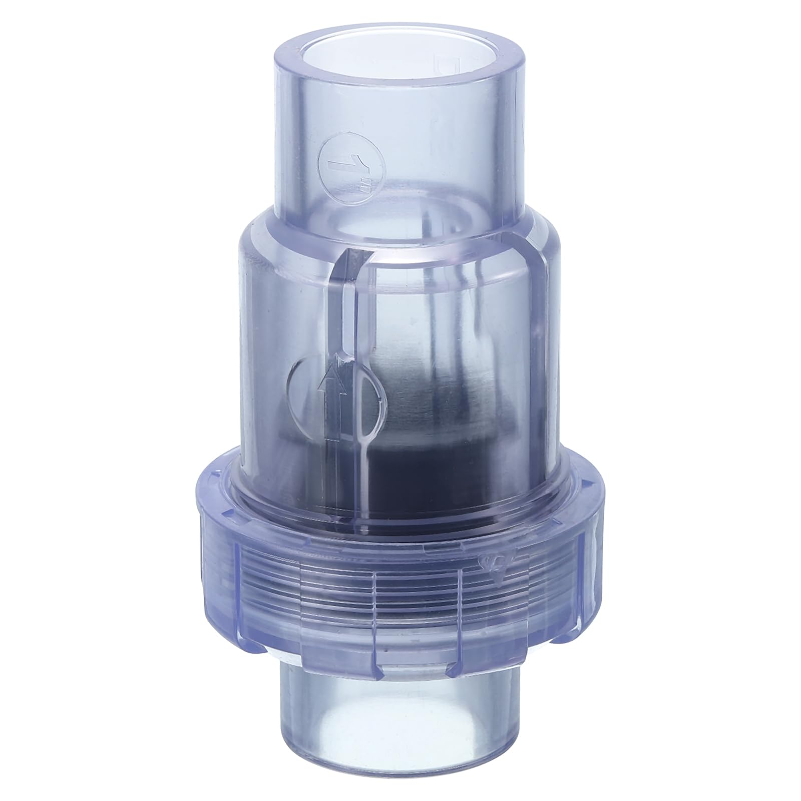 QUARKZMAN Clapet Anti-Retour UPVC, 32mm ID Clapet Anti-Retour Simple Union Pour Tuyau OD 1" DN25 Slip Swing Clapet Anti-Retour Pour Prévention De Retour D'Eau, Transparent