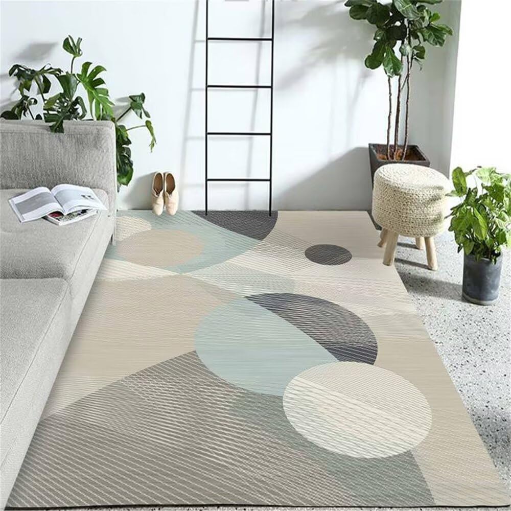 Tapis bleu rayé moderne gris 70x200 cm avec grand format salon