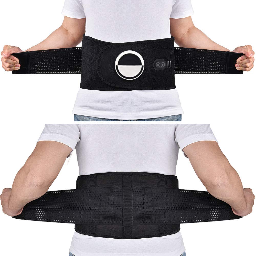 Lombare Fascia Cintura Schiena, massaggiatore Posteriore con Calore, per ernia del Disco, Sciatica, scoliosi, stenosi spinale, Cintura elettrica riscaldata,Europeanstandardplug