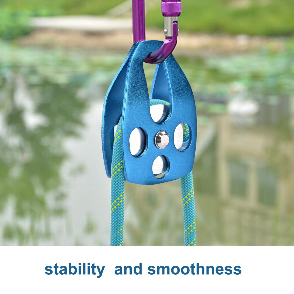 Alomejor Escalada al Aire Libre 28KN Polea Escalada al Aire Libre Cuerda de montañismo Cuerda Escalada Polea Dispositivos