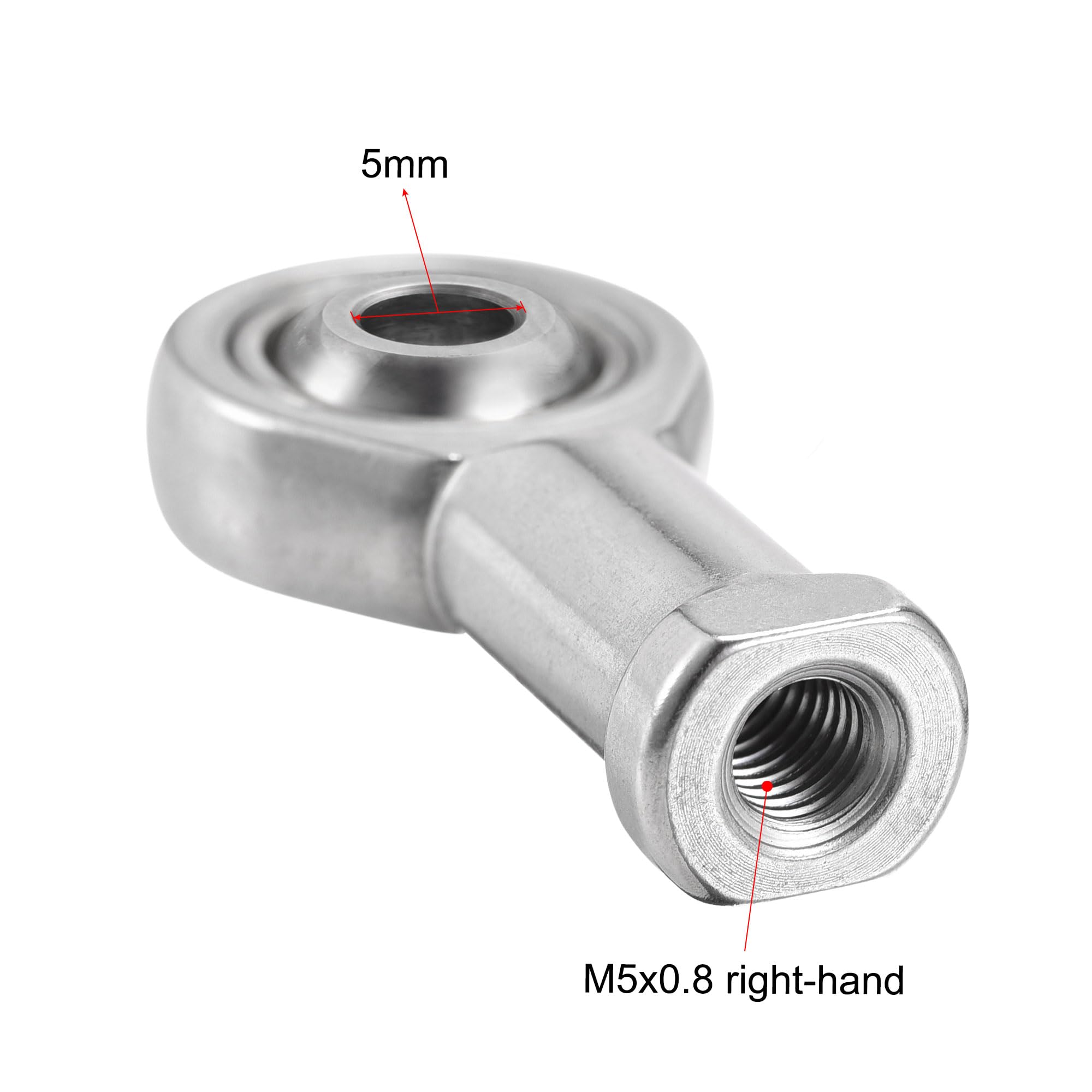 Embout Rotule à Tige Filetée Femelle M8x1.25 - Alésage 8mm - Acier Inoxydable 304 - Pour Vérins, Machines - 2