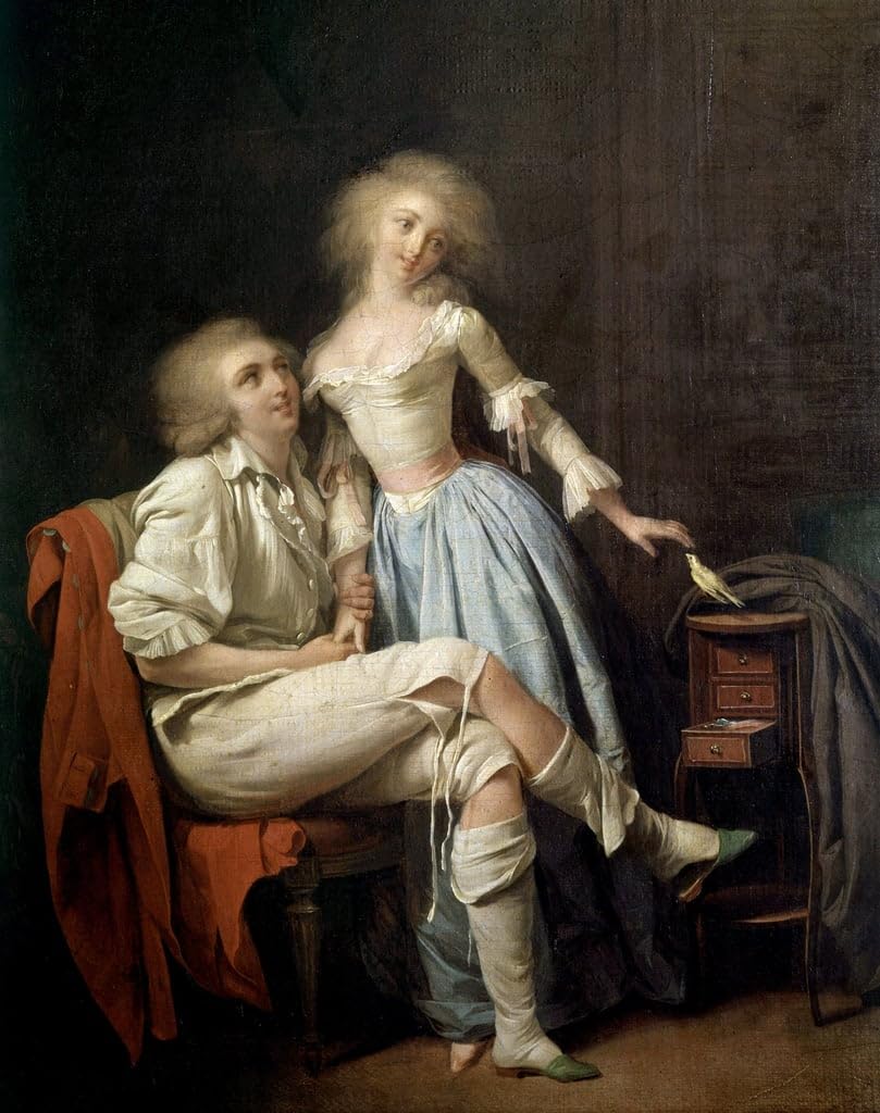 VsoxAFamous Painting Modern Print Mural Art the Private Bird Also Says the Couple and the Bird Flies by Louis Leopold Boilly Pictures to Photo for Wall Decor 60x90cm