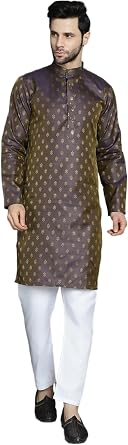 Maple Clothing Party Wear Brocade Kurta Pajama Set Indian Wear Men