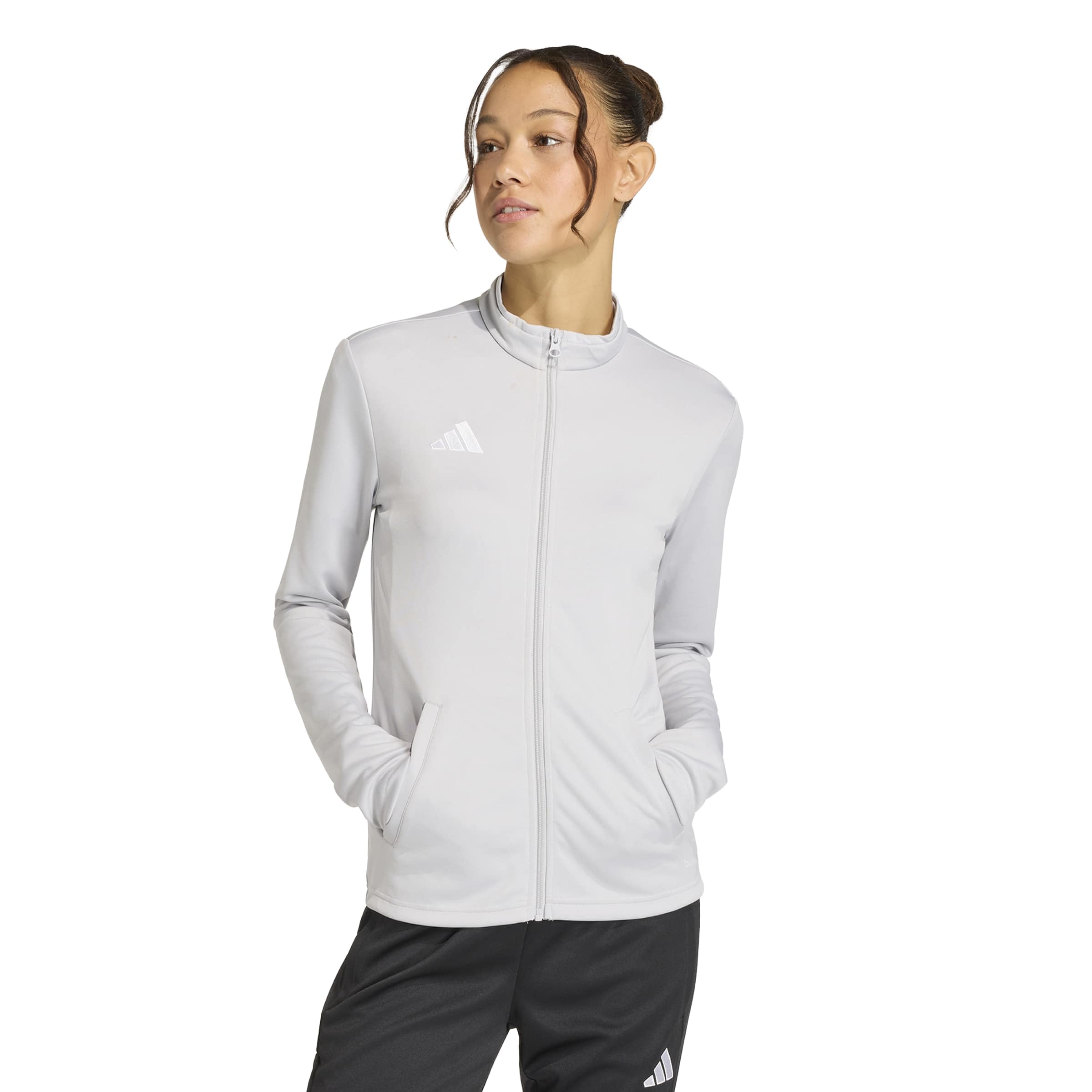 adidas Women's Entrada26 Track Sweatshirt, team light grey/white, M