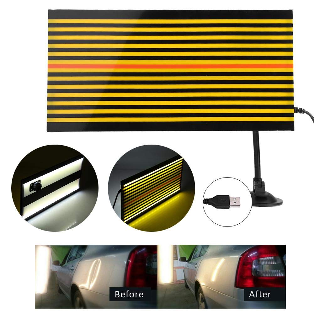 KIMISS Car Dent Board Paintless Dent Repair Removal Tool Checking Reflector Line Board with LED Light and USB