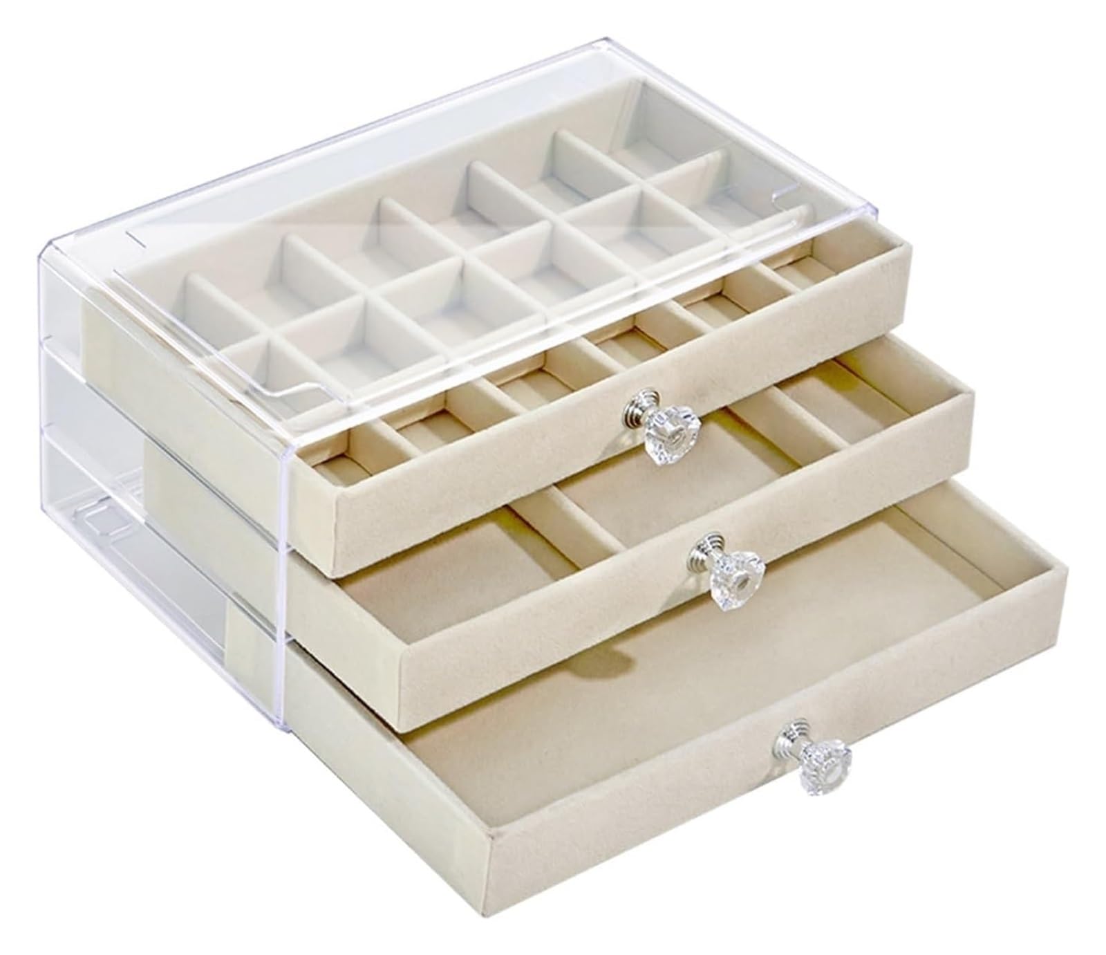 caja para guardar joyas, Pendientes multicapa, caja de almacenamiento anillos, estilo cajón, collar, pulsera, joyero(Gery 36)
