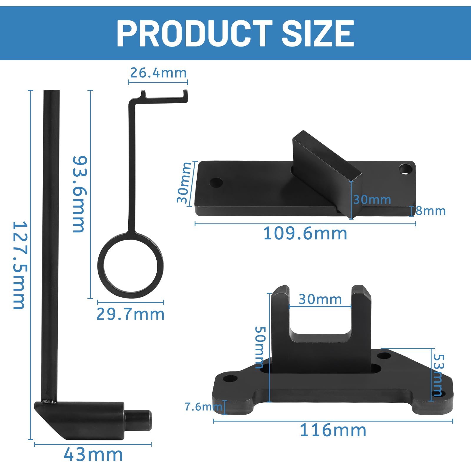 lalago 4 Pezzi Strumento di Regolazione dell'Albero, Strumento di Bloccaggio della Fasatura del Motore, Camme del Motore Tools Compatibile con Citroen Peugeot Opel 1.2 0109-2B J-0109-2C J-0109-2D